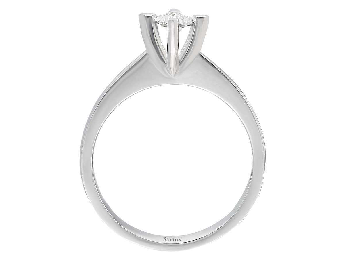 Subtle solitaire ring with 0.02 carat round diamond, 8 carat white gold