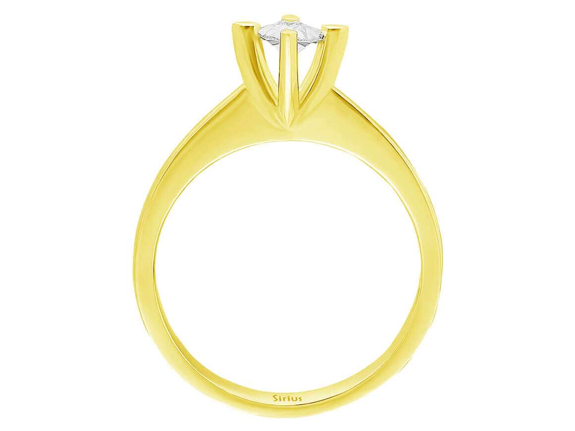 Fine solitaire ring with 0.02 ct diamond made of 8K yellow gold