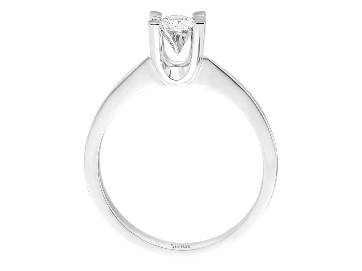 Simple solitaire ring with 1 round diamond, 0.03 carat, 8K white gold