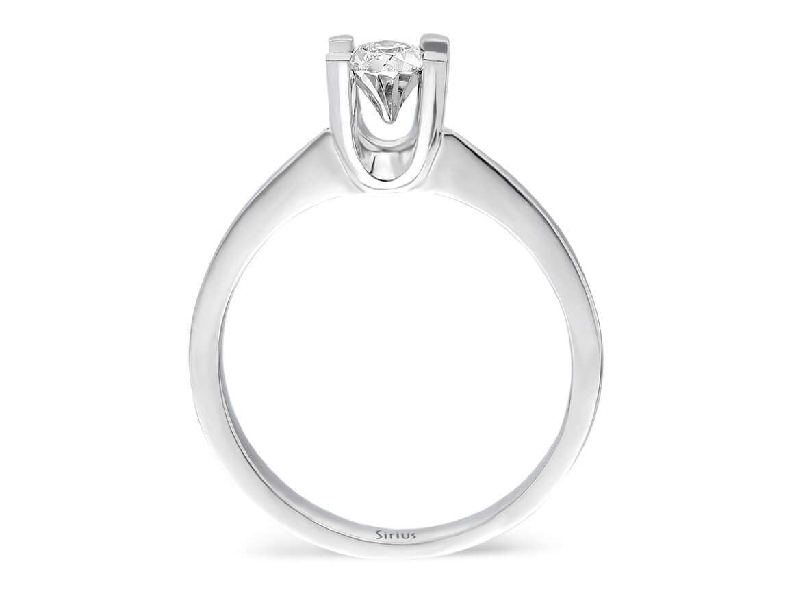 Elegant solitaire ring with 1 round diamond, 0.03 carat, 8K white gold