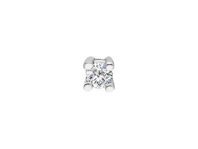 Solitaire stud earrings with 0.04 carat lab diamond in 585 white gold