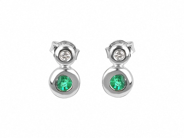 Boucles d’oreilles puces en Émeraude et Diamant en Or Blanc 8K | Design duo 0,24 ct
- Bijoux haut de gamme de Rosy Lab Diamonds