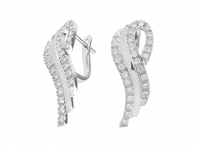 Diamond earrings in swan design – 0.53 ct – 14K white gold