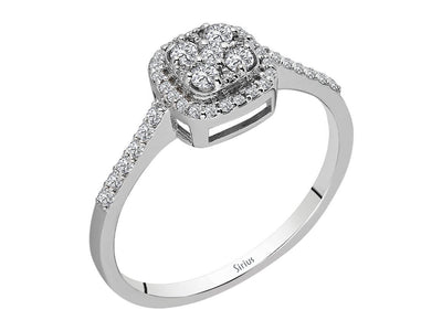 Weißgold-Ring „Polaris“ mit 0,28 Karat Diamanten, 14K