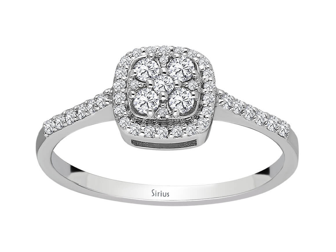 Weißgold-Ring „Polaris“ mit 0,28 Karat Diamanten, 14K