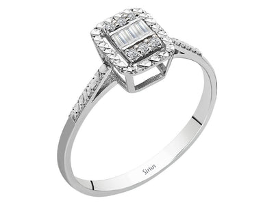 Weißgold-Ring mit 0,06 Karat Diamanten, 8K