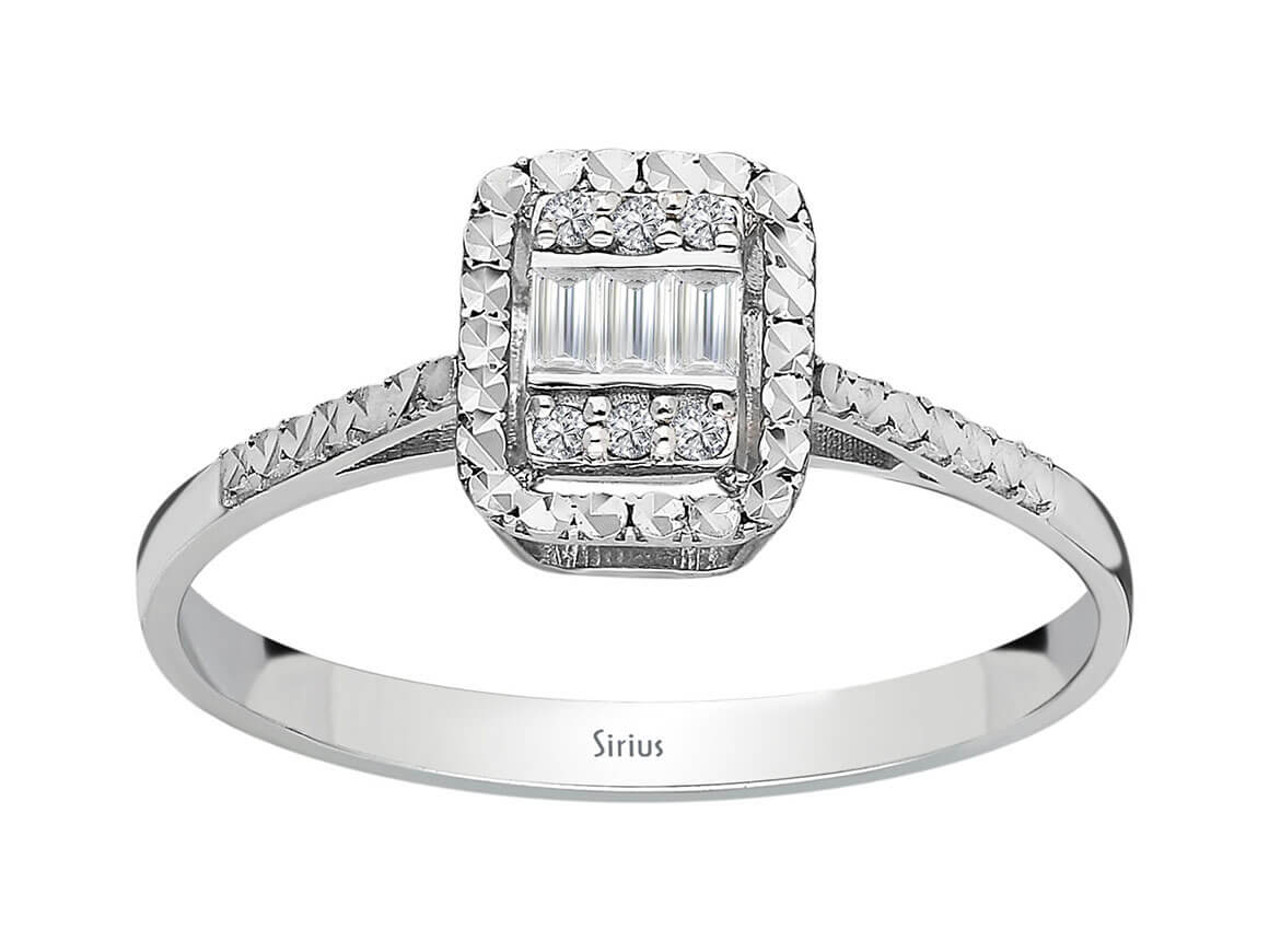 Weißgold-Ring mit 0,06 Karat Diamanten | 8K - hochwertiger Schmuck von Rosy Lab Diamonds