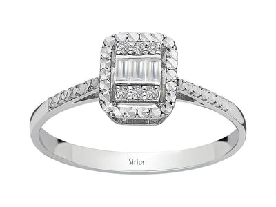 Weißgold-Ring mit 0,06 Karat Diamanten, 8K