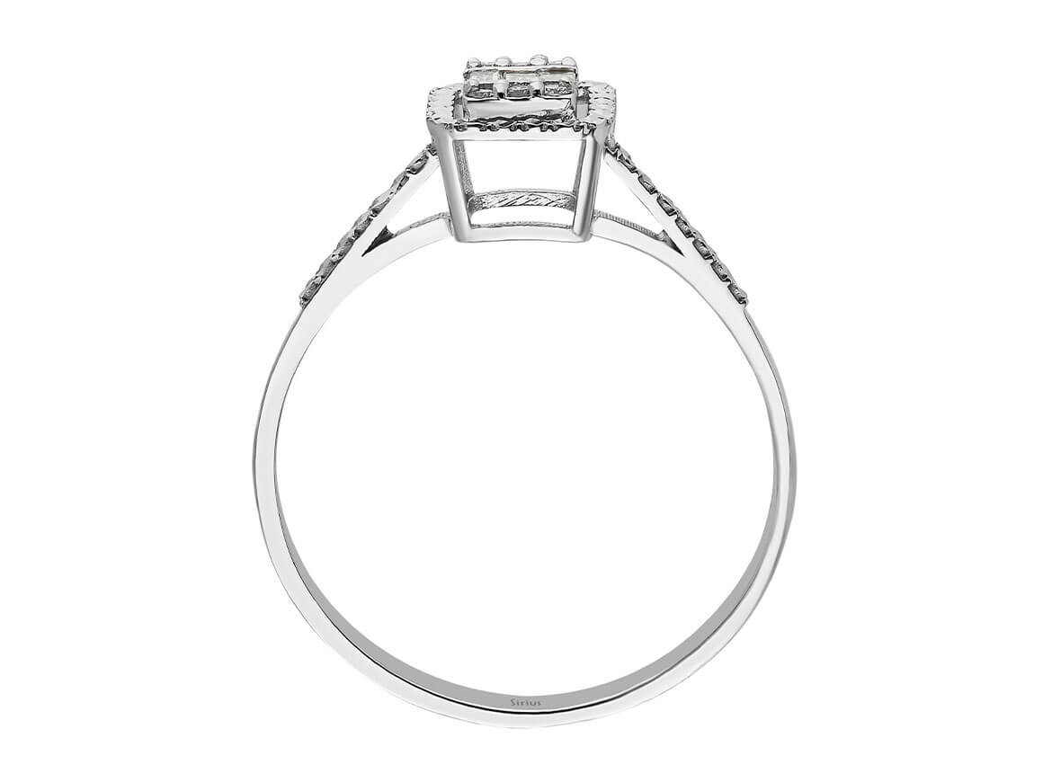 Weißgold-Ring mit 0,06 Karat Diamanten, 8K