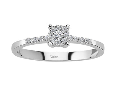 Brillant-Halo-Ring – 0,15 Karat – 8K Weißgold