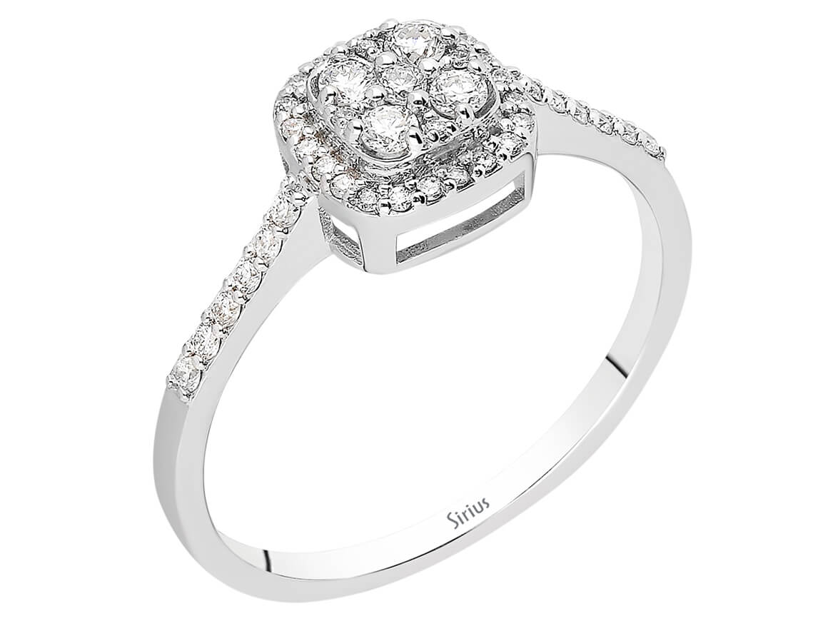 Weißgold-Diamantring Borealis mit Pavé-Fassung – 0,35 ct
