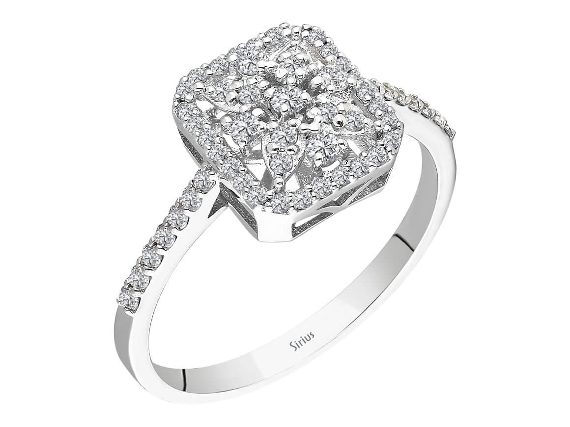 Bague pavée Lunaris avec 0,38 carat de diamants de laboratoire