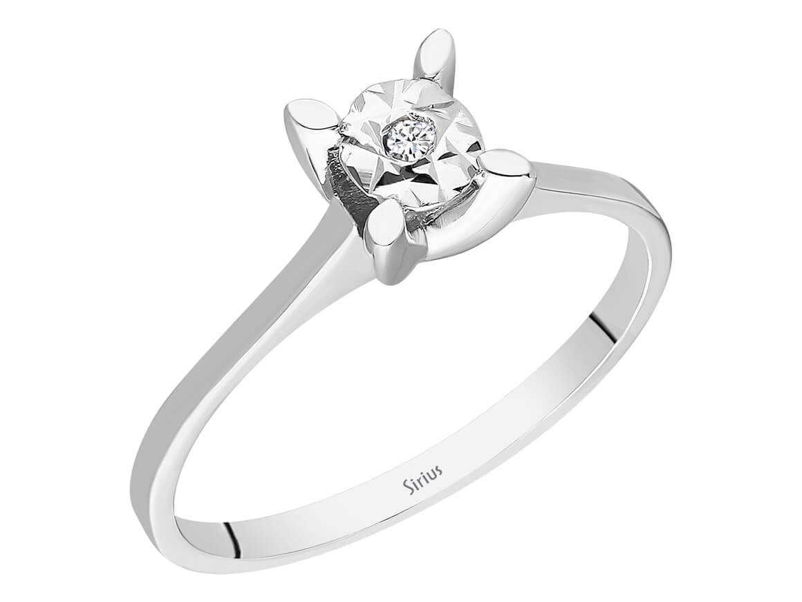 Solitärring mit Diamant - 8K Weißgold | Zeitlos & Elegant - hochwertiger Schmuck von Rosy Lab Diamonds