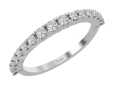 Bague demi-mémoire avec 0,44 ct de diamants de laboratoire en or blanc