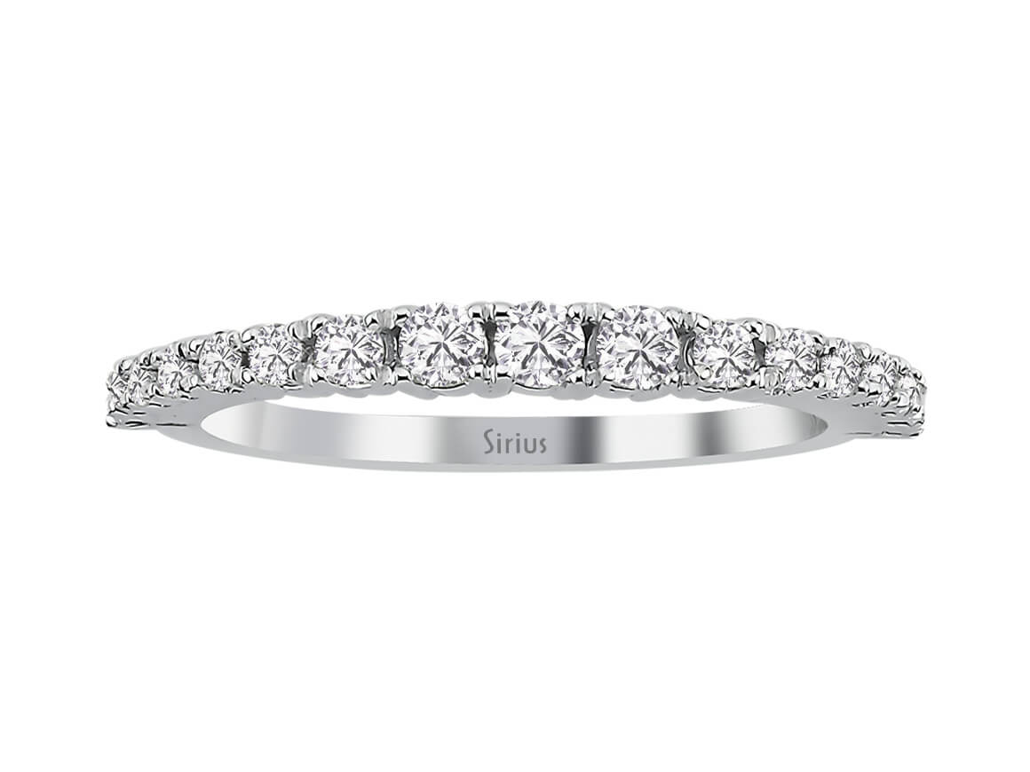 0,44 ct laboratuvar pırlantalı 14K Beyaz Altın yarım eternity yüzük - Klasik zarafet - Rosy Lab Diamonds’tan yüksek kaliteli Mücevher