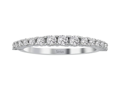 Bague demi-mémoire avec 0,44 ct de diamants de laboratoire en or blanc