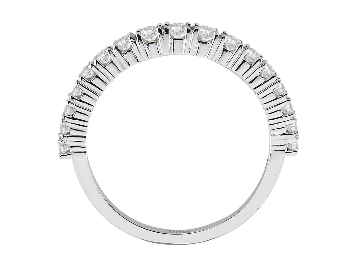 Bague demi-mémoire avec 0,44 ct de diamants de laboratoire en or blanc