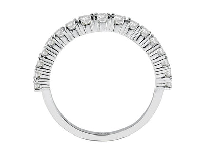 Bague demi-mémoire avec 0,44 ct de diamants de laboratoire en or blanc