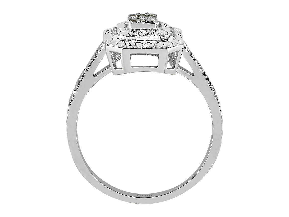 Modern White Gold ring with baguette lab-grown diamonds – 0.06 ct elegance – high-quality Jewelry by Rosy Lab Diamonds