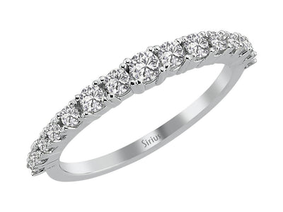 Classic half-memory ring with 0.50 ct lab diamonds in white gold