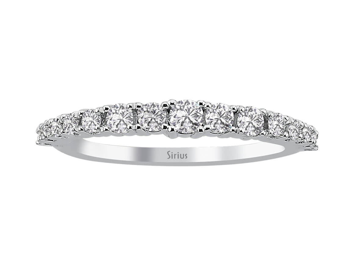 Classic half-memory ring with 0.50 ct lab diamonds in white gold