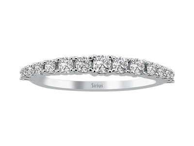Classic half-memory ring with 0.50 ct lab diamonds in white gold