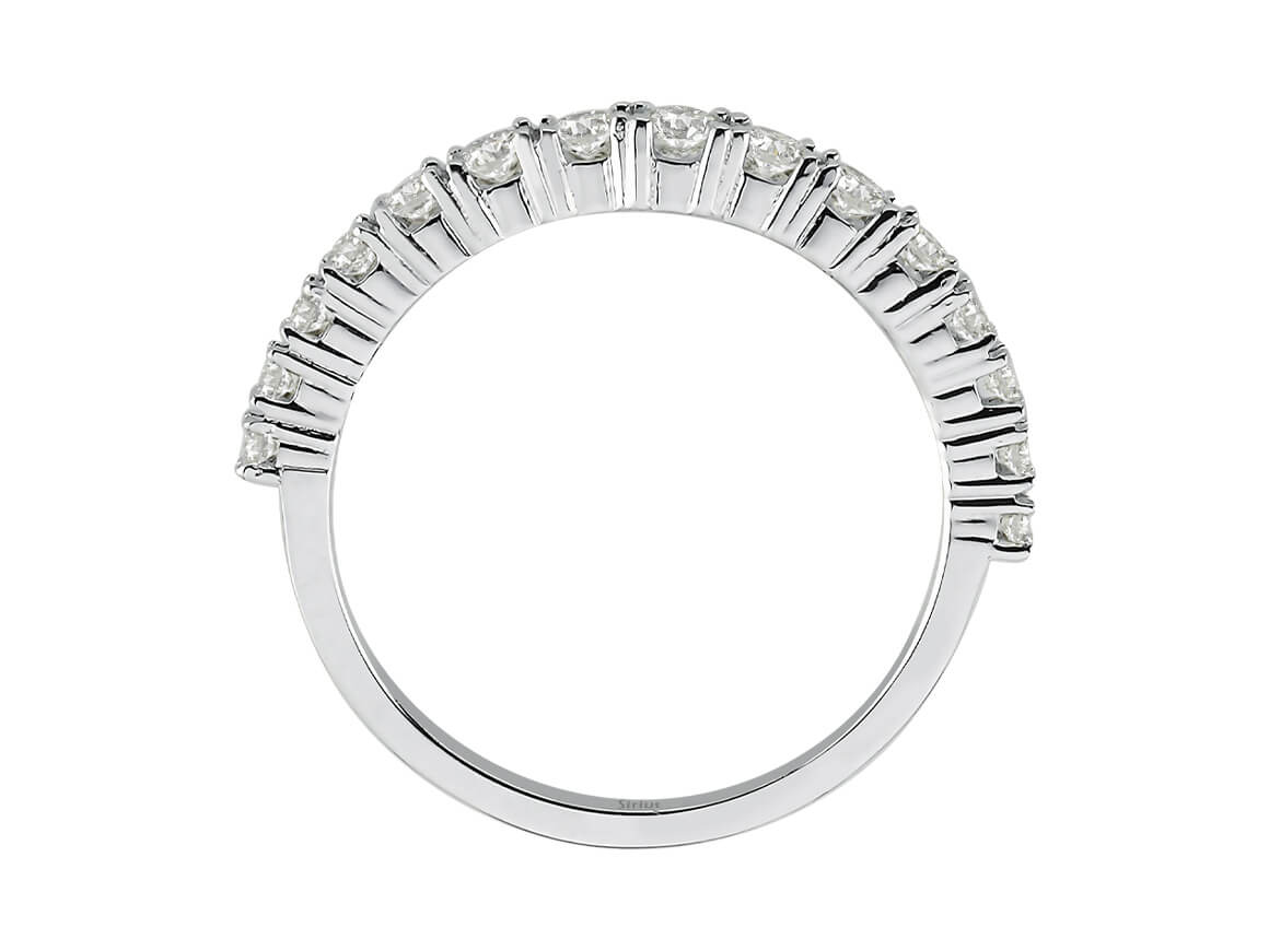 Classic half-memory ring with 0.50 ct lab diamonds in white gold