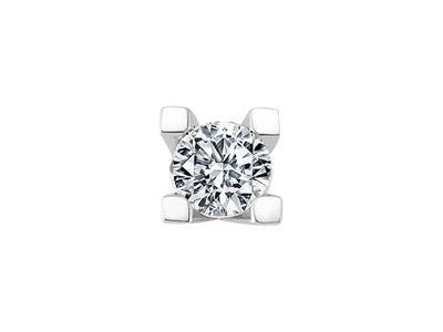 Elegant solitaire stud earring with 0.51 carat lab diamond in 585 white gold