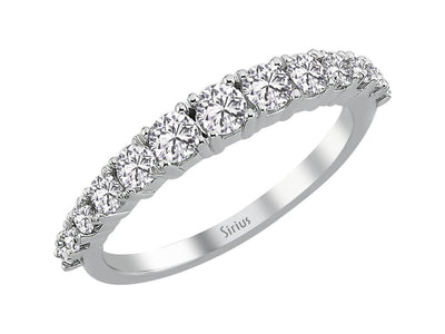 Bague demi-mémoire avec 0,77 ct de diamants de laboratoire en or blanc