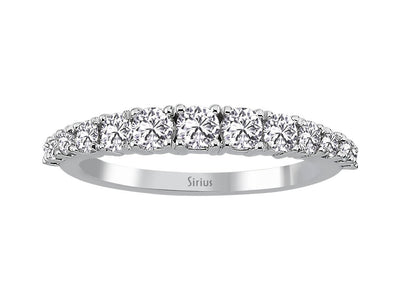 Bague demi-mémoire avec 0,77 ct de diamants de laboratoire en or blanc