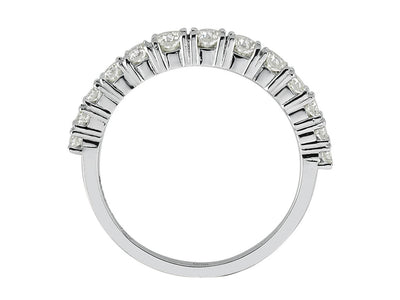 Bague demi-mémoire avec 0,77 ct de diamants de laboratoire en or blanc