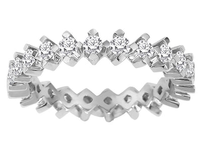 14K Weißgold Ring mit 21 laborgezüchteten Diamanten, 1,00 Karat