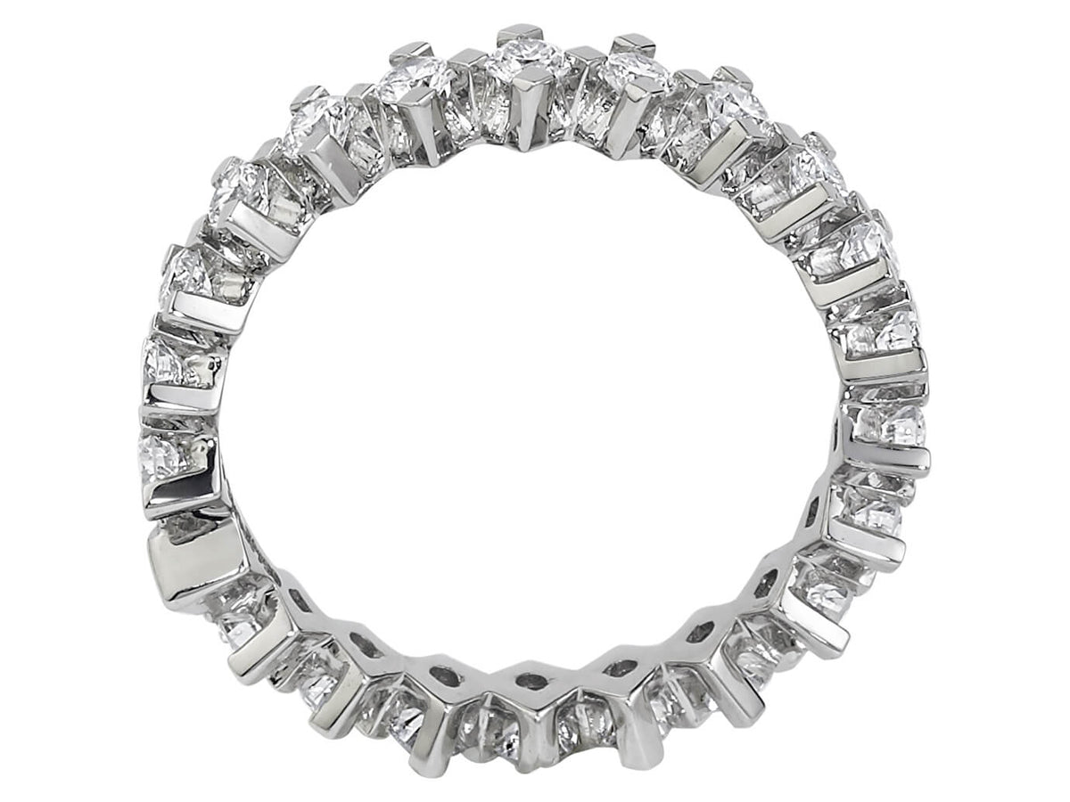 Bague en Or Blanc 14 K ornée de 21 diamants de laboratoire – 1,00 carat – Bijoux haut de gamme de Rosy Lab Diamonds