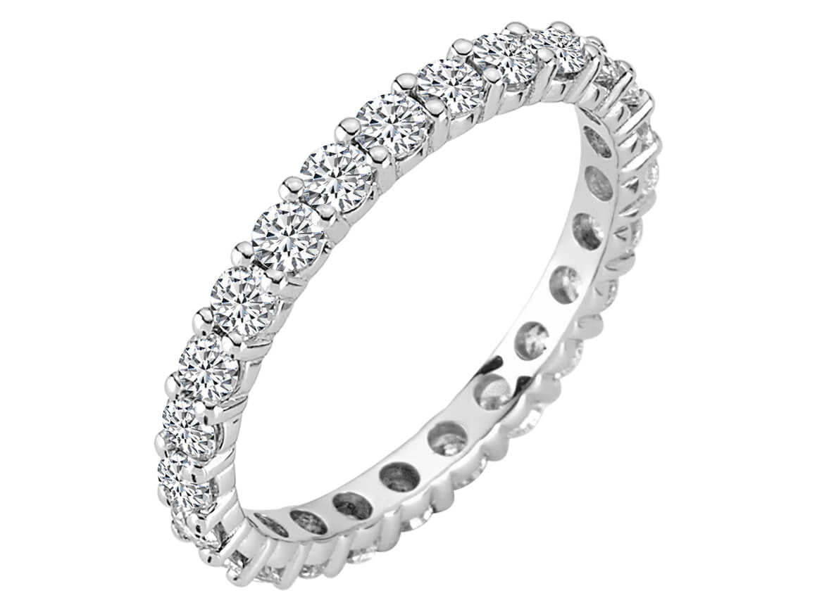 Tamtur-Ring aus 14K Weißgold mit 25 natürlichen Diamanten – 1,25 Karat – 23R0053
