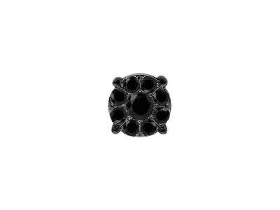 Clous d'oreilles avec 9 diamants de laboratoire noirs 0,34 carat en or blanc 333‰