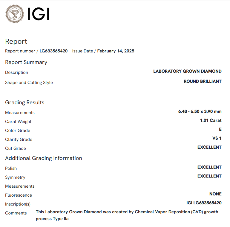1.01 Carat Round Diamond