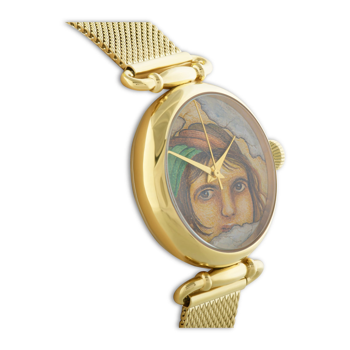 Montre en acrylique avec visage de femme peint à la main – Bijoux haut de gamme de Rosy Lab Diamonds