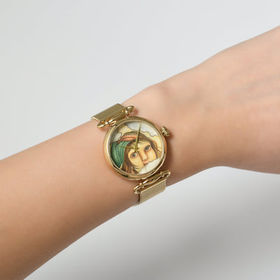 Acrylic Hand Painted Women's Face Watch