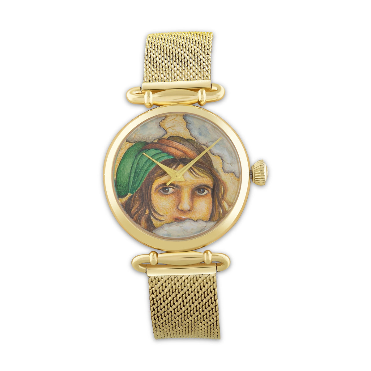 Montre en acrylique avec visage de femme peint à la main – bijoux haut de gamme de Rosy Lab Diamonds