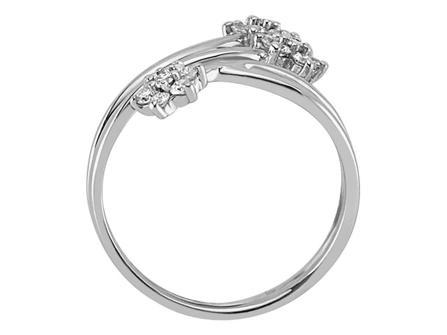 Playful ring with 21 lab-grown diamonds, 0.32 ct, in 14K White Gold – high-quality Jewelry from Rosy Lab Diamonds