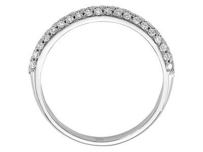 Dreireihiger Halbkreis-Diamantring – 61 Steine – 0,48 ct – 14K Weißgold