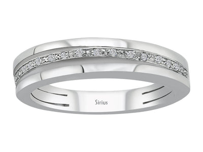 Moderner Weißgold Ring mit drei Reihen laborgezüchteter Diamanten