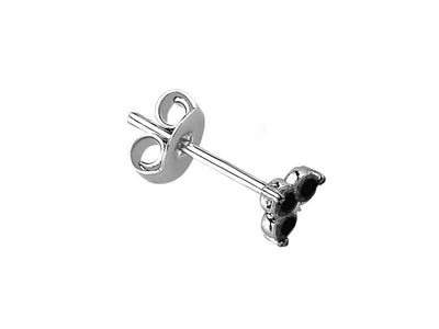 Boucles d'oreilles pour hommes avec trois diamants noirs en or 585