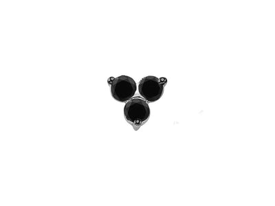 Boucles d'oreilles pour hommes avec trois diamants noirs en or 585