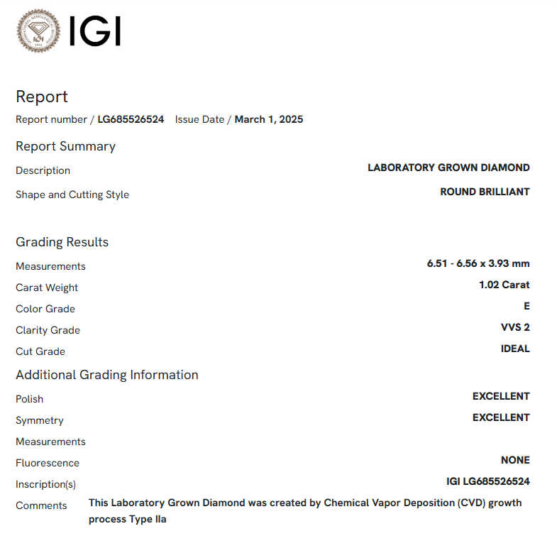 1.02 Carat Round Diamond
