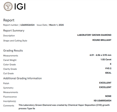 1.02 Carat Round Diamond
