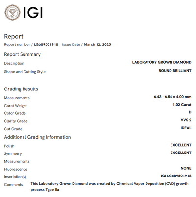 1.02 Carat Round Diamond