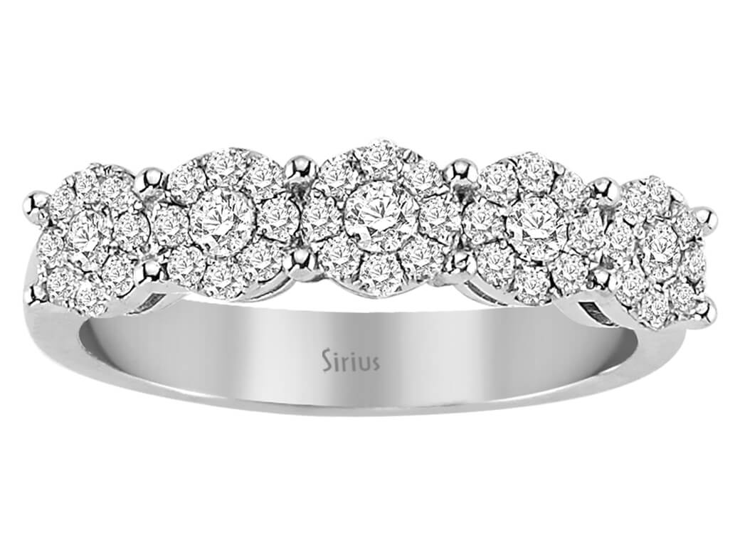 Diamantring mit Fünf-Stein-Design - 0,52 ct - 8K Weißgold - hochwertiger Schmuck von Rosy Lab Diamonds