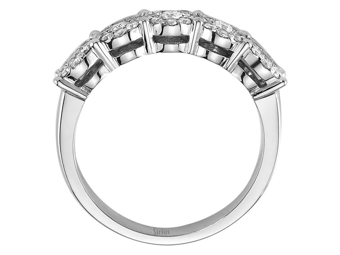 Diamantring mit Fünf-Stein-Design - 0,52 ct - 8K Weißgold - hochwertiger Schmuck von Rosy Lab Diamonds