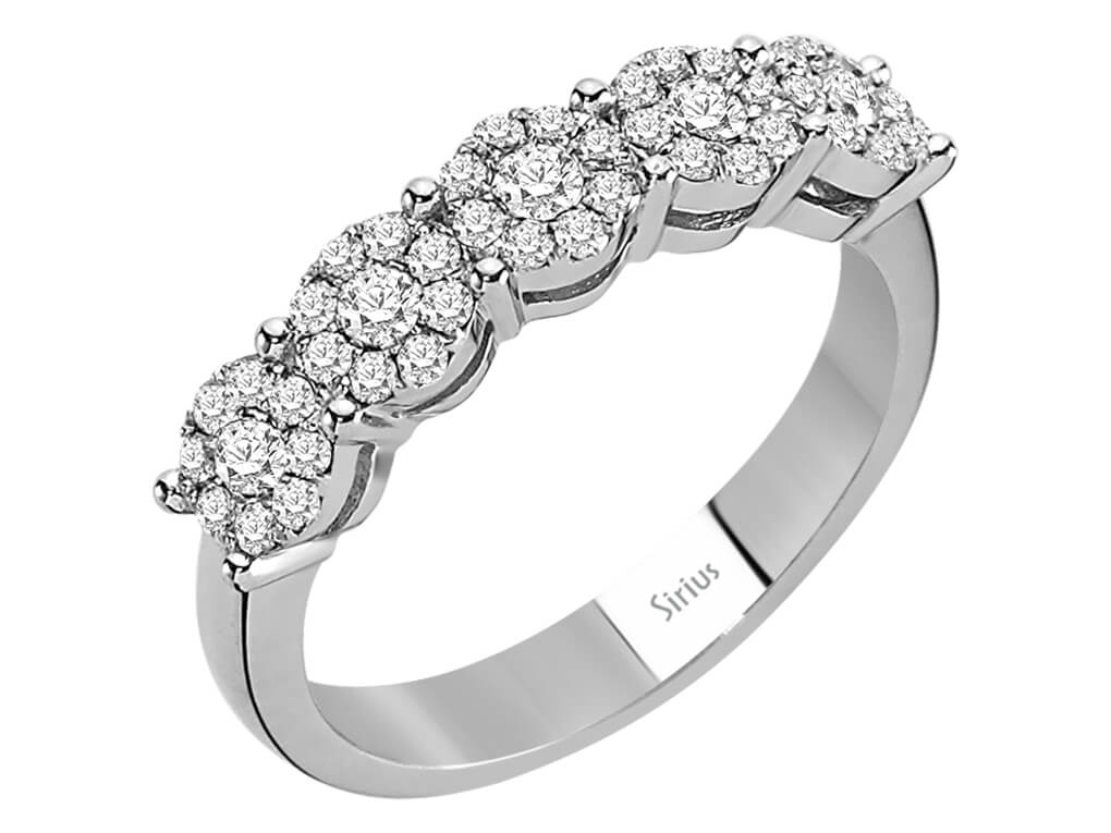 Diamantring mit Fünf-Stein-Design - 0,52 ct - 8K Weißgold - hochwertiger Schmuck von Rosy Lab Diamonds